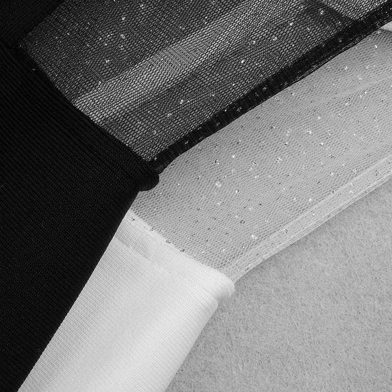 European And American New Style Puff Sleeve Mesh Gauze Strapless Sexy Dress Ladies Tube Top Slit Ladies Evening Dress - globaltradeleader