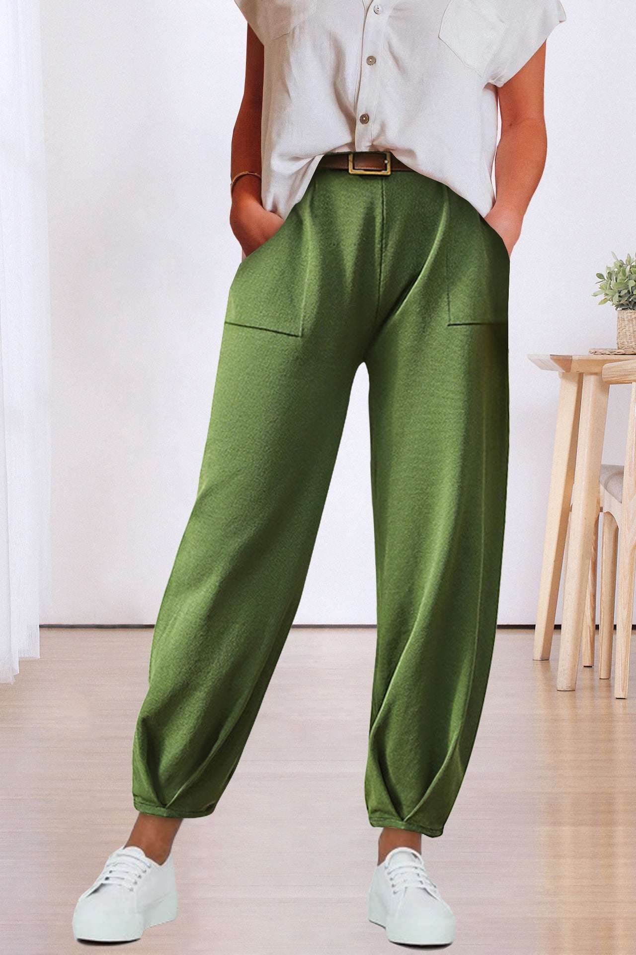 European And American Clothing Women's Trousers Home Wear Contrasting Color Trousers
