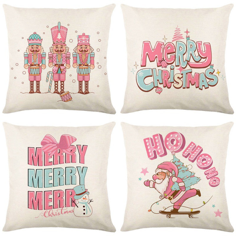 Home Christmas Decorative Printed Pillowcase