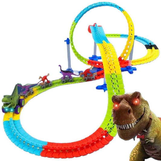 Cross-border Roller Coaster Dinosaur Track Car Light Music Electric Children's Toy Car Anti-gravity Racing Puzzle Boy