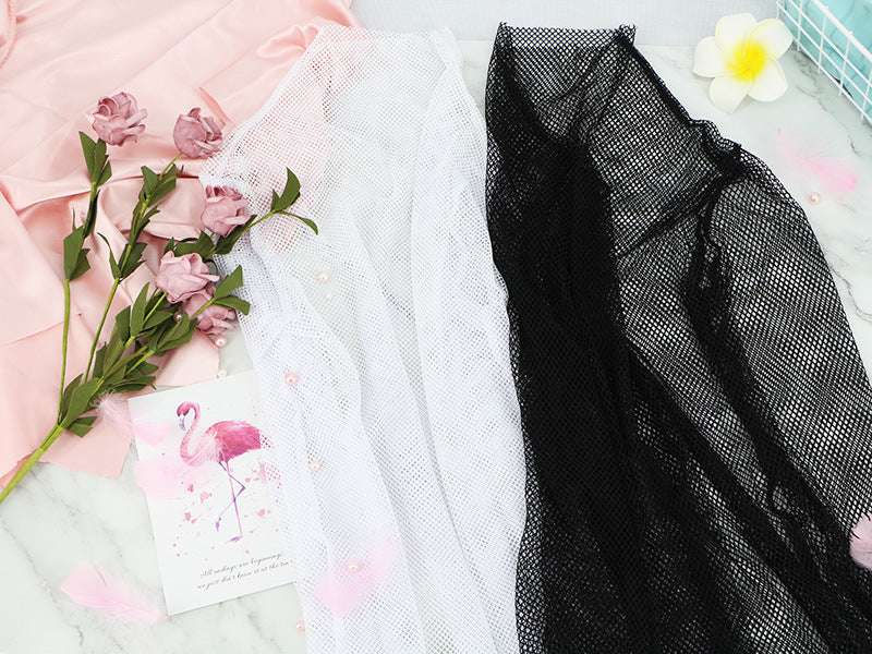 Women's Clothing Spring And Summer Top Solid Color Collar Long Sleeve Mesh Perspective Base T-shirt