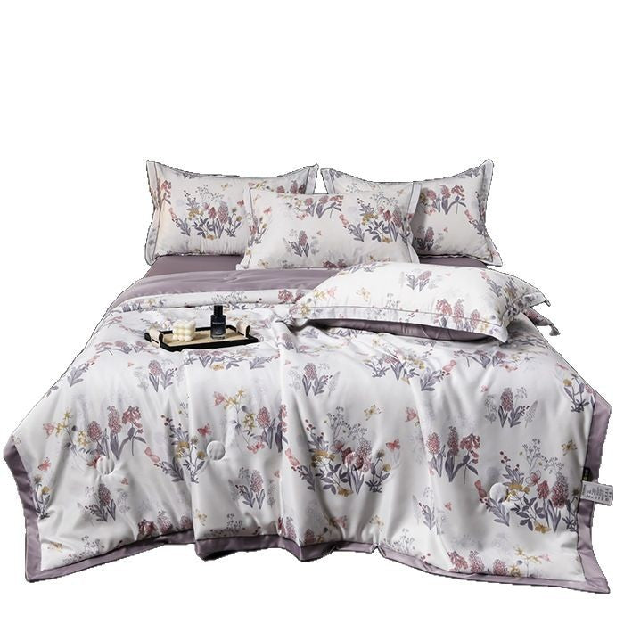 Printed Washed Tencel Summer Cooling Duvet Four-piece Set - globaltradeleader