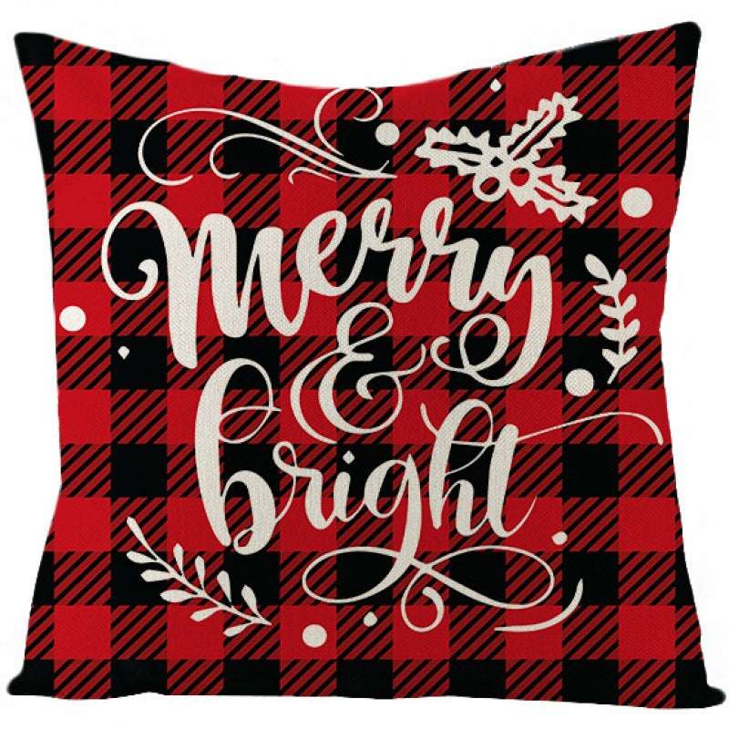 Christmas Fashion Simple Linen Printed Pillowcase