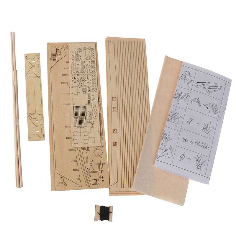 Wooden Assembly Model Kit Traditional Sailing Vessel Puzzle Pieces Toy