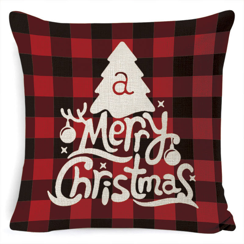 Christmas Linen Printing Decoration Pillowcase