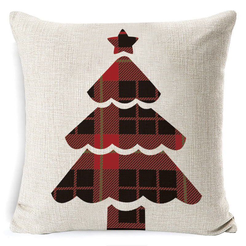 Christmas Linen Printing Decoration Pillowcase