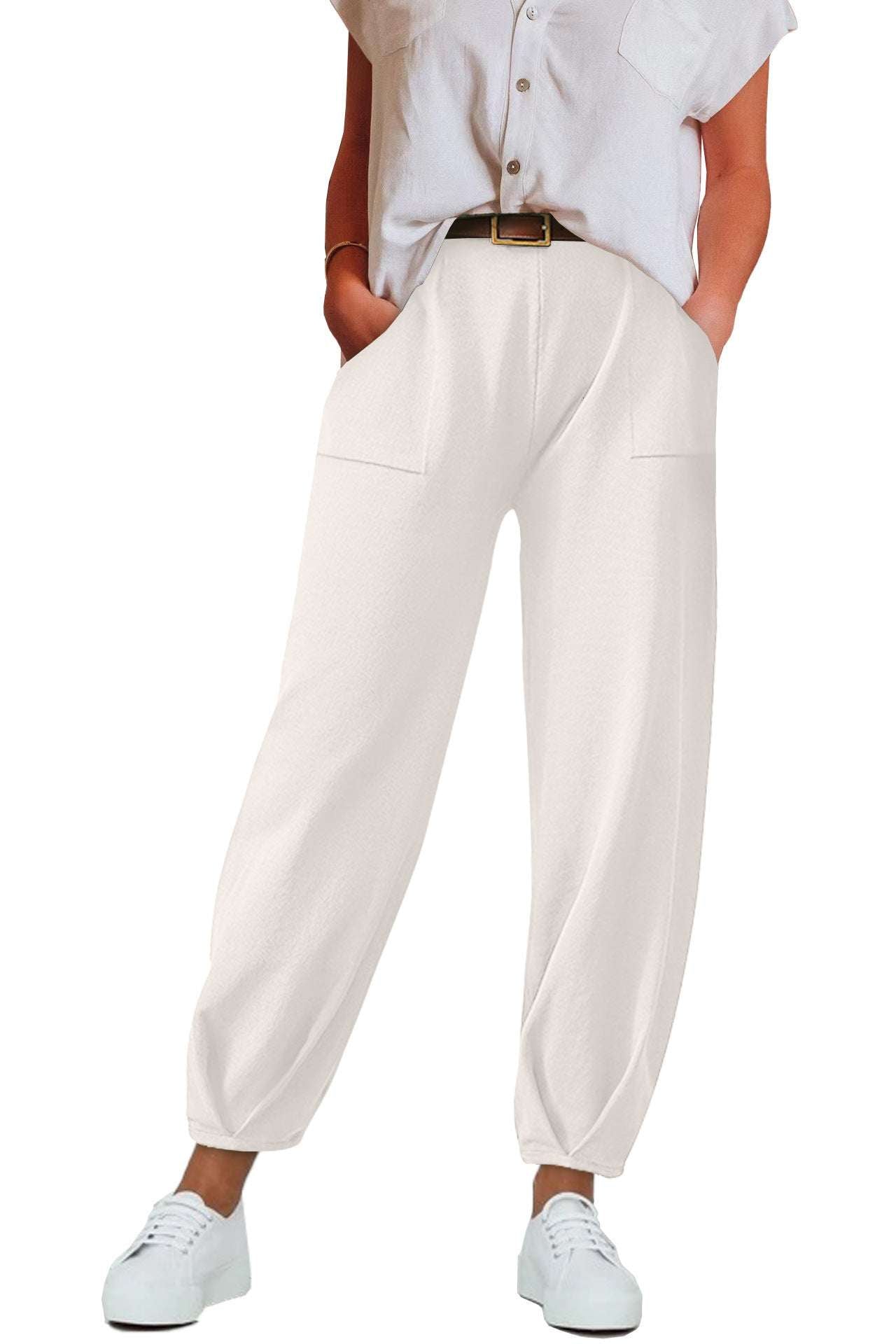 European And American Clothing Women's Trousers Home Wear Contrasting Color Trousers