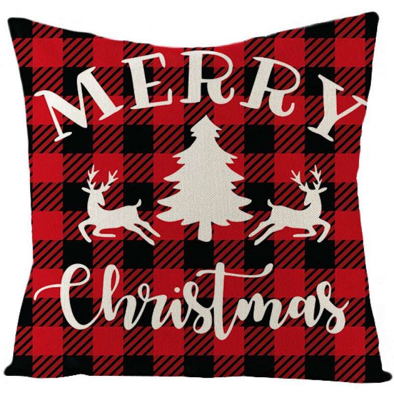 Christmas Fashion Simple Linen Printed Pillowcase