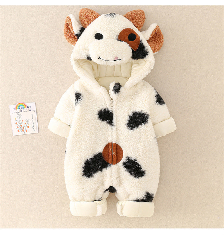 Baby Winter Fleece-lined Thickened Jumpsuit