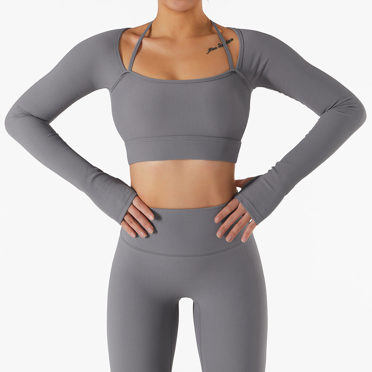 Sports Top Women's Quick-drying Workout Clothes With Chest Pad Slim Fit Skinny Long Sleeve Yoga Wear - globaltradeleader