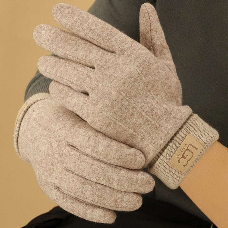 Cashmere-like Women's Winter Warm Gloves Fleece-lined Thickened Outdoor Riding Touch Screen - globaltradeleader