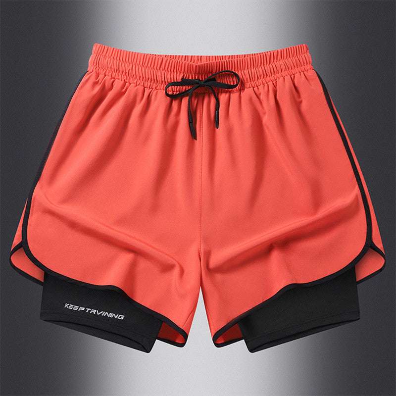 Men's Marathon Track And Field Lining Fake Two Pieces Training Quick-drying Shorts - globaltradeleader