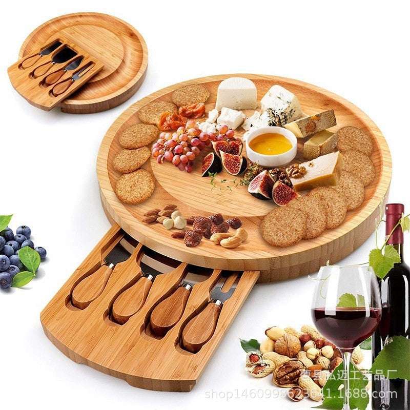 Cheese Board And Knife Set Plus Fruit Plate Organic Bamboo Cutting Board Cheese Board