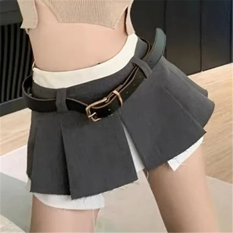 Low Waist Skirt Retro Hip-wrapped Pleated Skirt - globaltradeleader