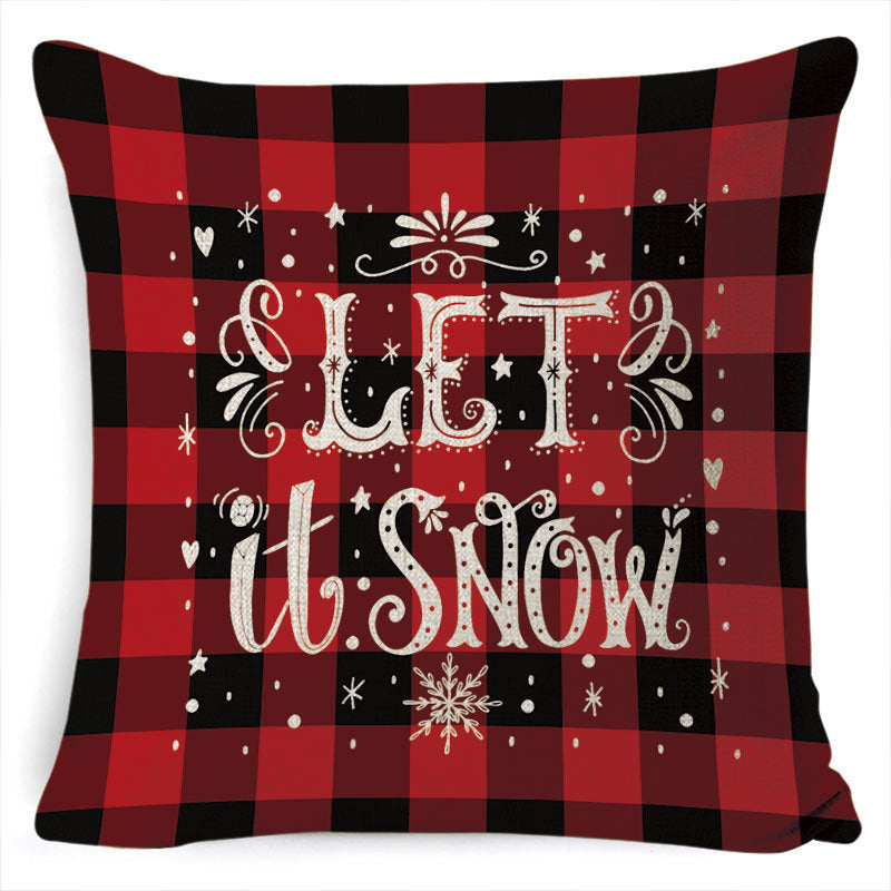 Christmas Linen Printing Decoration Pillowcase
