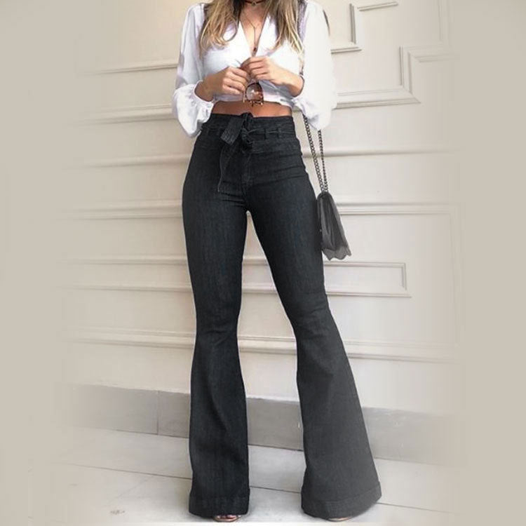 South American Jeans High-waisted Micro-elastic Belt Flared Pants Wide-leg Pants Jeans Women