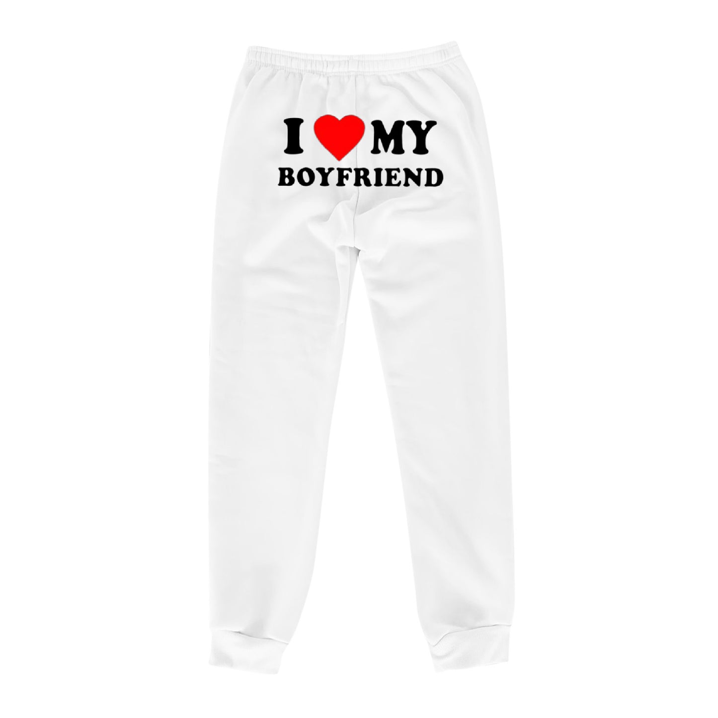 I Love MY BOYFRIEND Printed Trousers Casual Sweatpants Men And Women Sports Pants - globaltradeleader