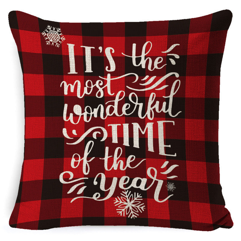 Christmas Linen Printing Decoration Pillowcase