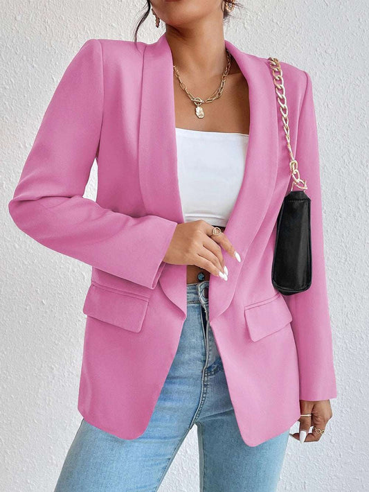 Middle East Hot Style Women's Clothing Autumn And Winter Solid Color Lapel Small Suit Temperament Commuter Jacket