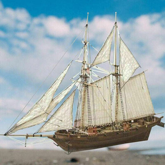 Wooden Assembly Model Kit Traditional Sailing Vessel Puzzle Pieces Toy