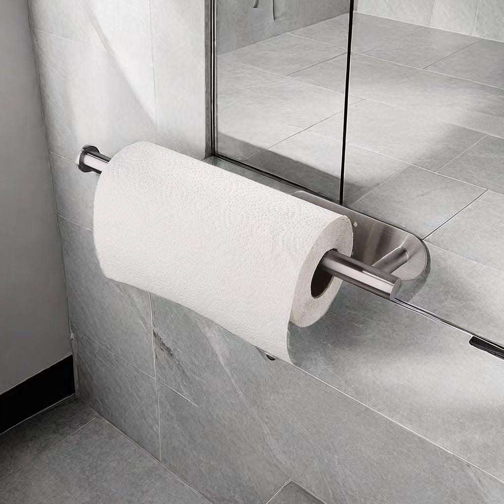 Stainless Steel Kitchen Punch-free Napkin Rack Wall Hanging Plastic Wrap Rack Storage Rag Roll Paper Rack Bathroom Towel Rack