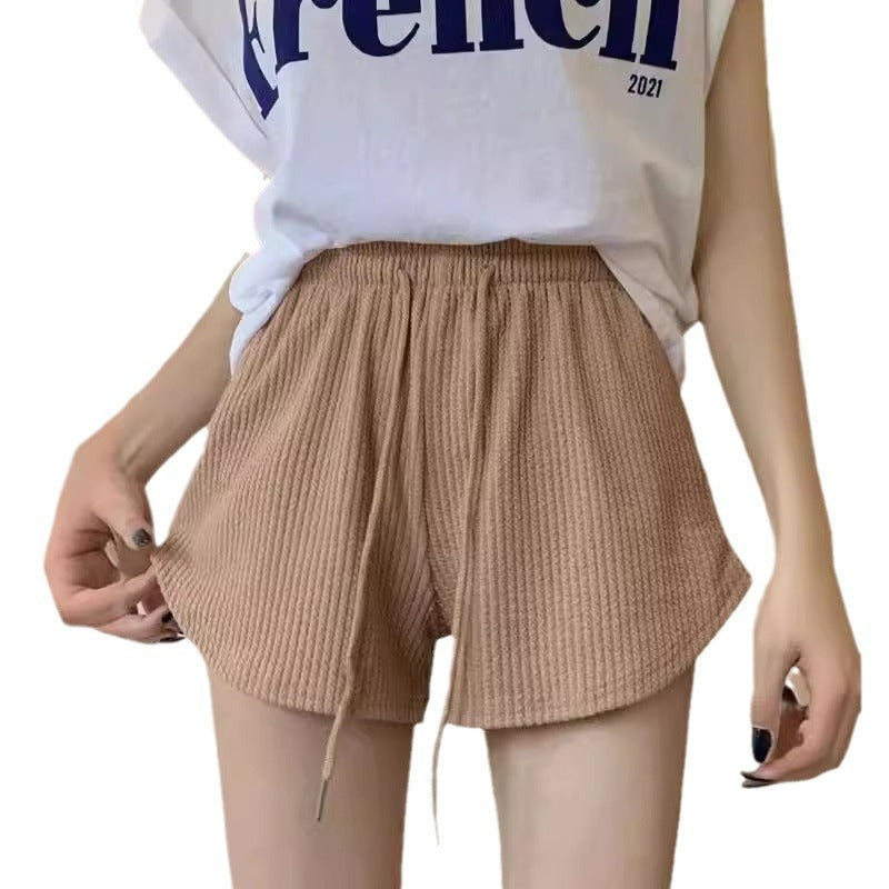 Women&#039;s Shorts Waffle New Summer High Waist Plus Size Shorts Internet Celebrity Fitness Sports Pants Loose Casual Pants