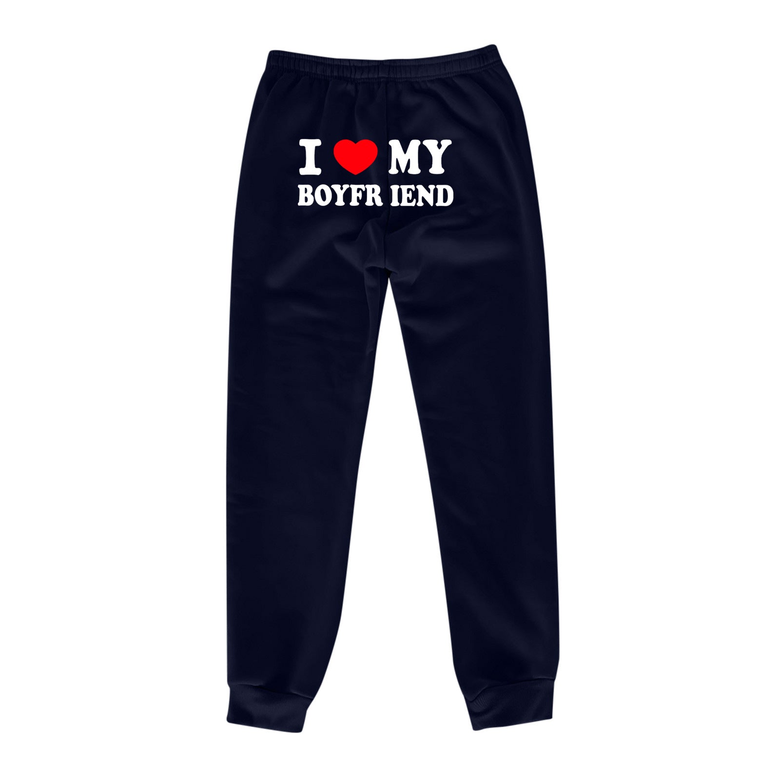 I Love MY BOYFRIEND Printed Trousers Casual Sweatpants Men And Women Sports Pants - globaltradeleader