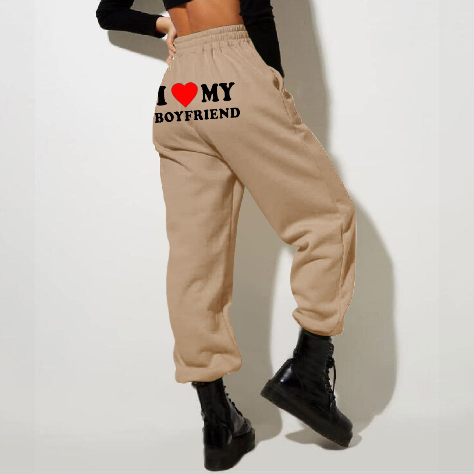 I Love MY BOYFRIEND Printed Trousers Casual Sweatpants Men And Women Sports Pants - globaltradeleader