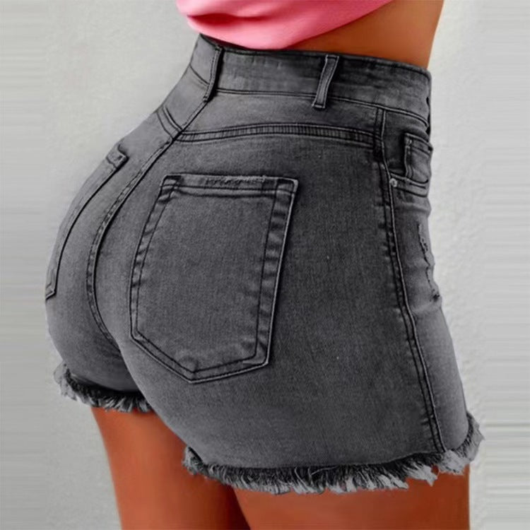 Women's Clothing Denim Tassel High Waist Denim Shorts Hot Pants
