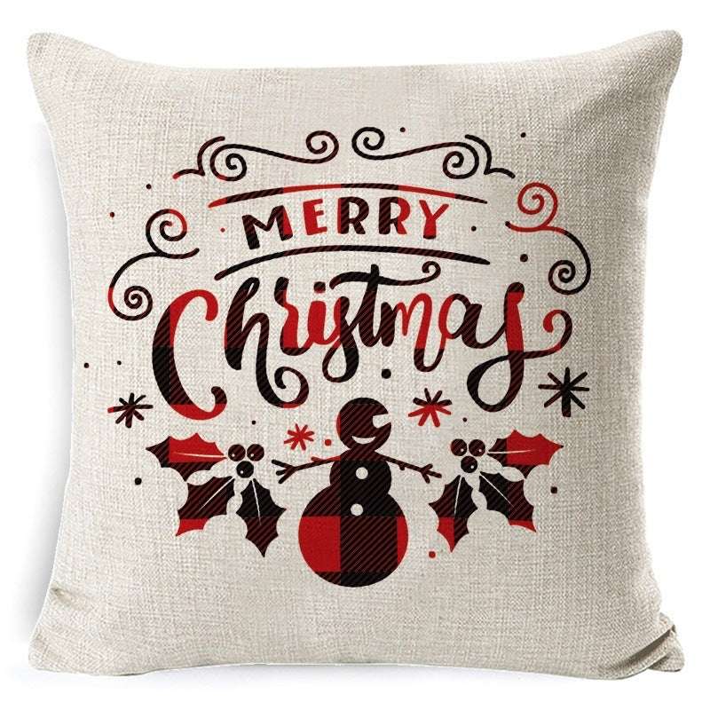 Christmas Linen Printing Decoration Pillowcase