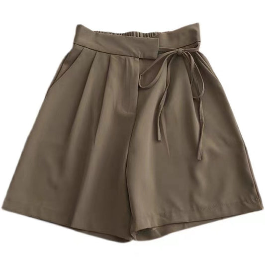 Casual Lace-up Suit Shorts Irregular Loose Wide-leg Casual Pants - globaltradeleader