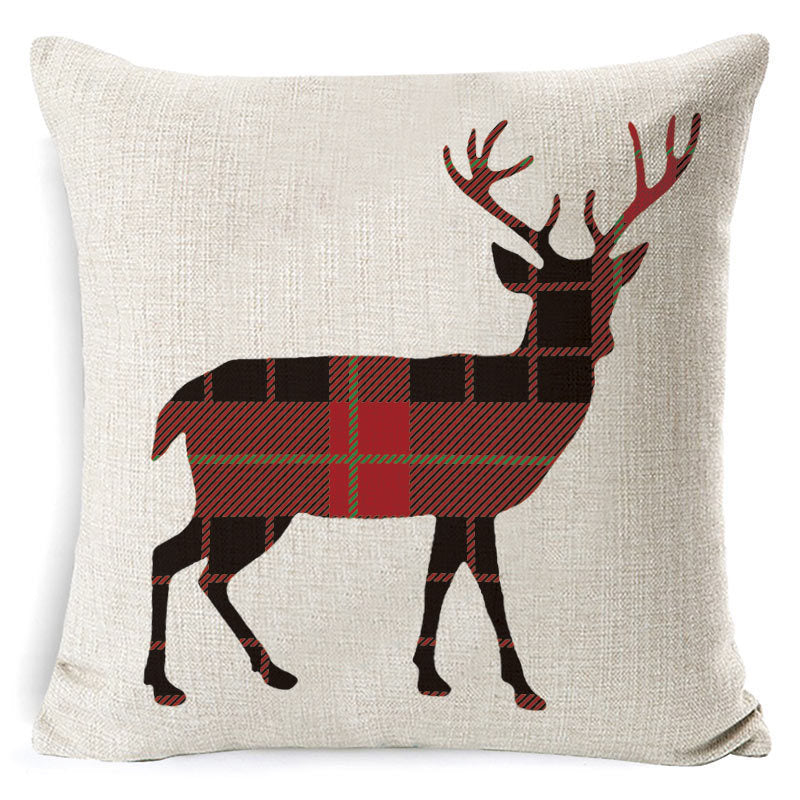 Christmas Linen Printing Decoration Pillowcase