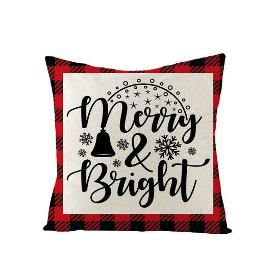 Christmas Fashion Simple Linen Printed Pillowcase