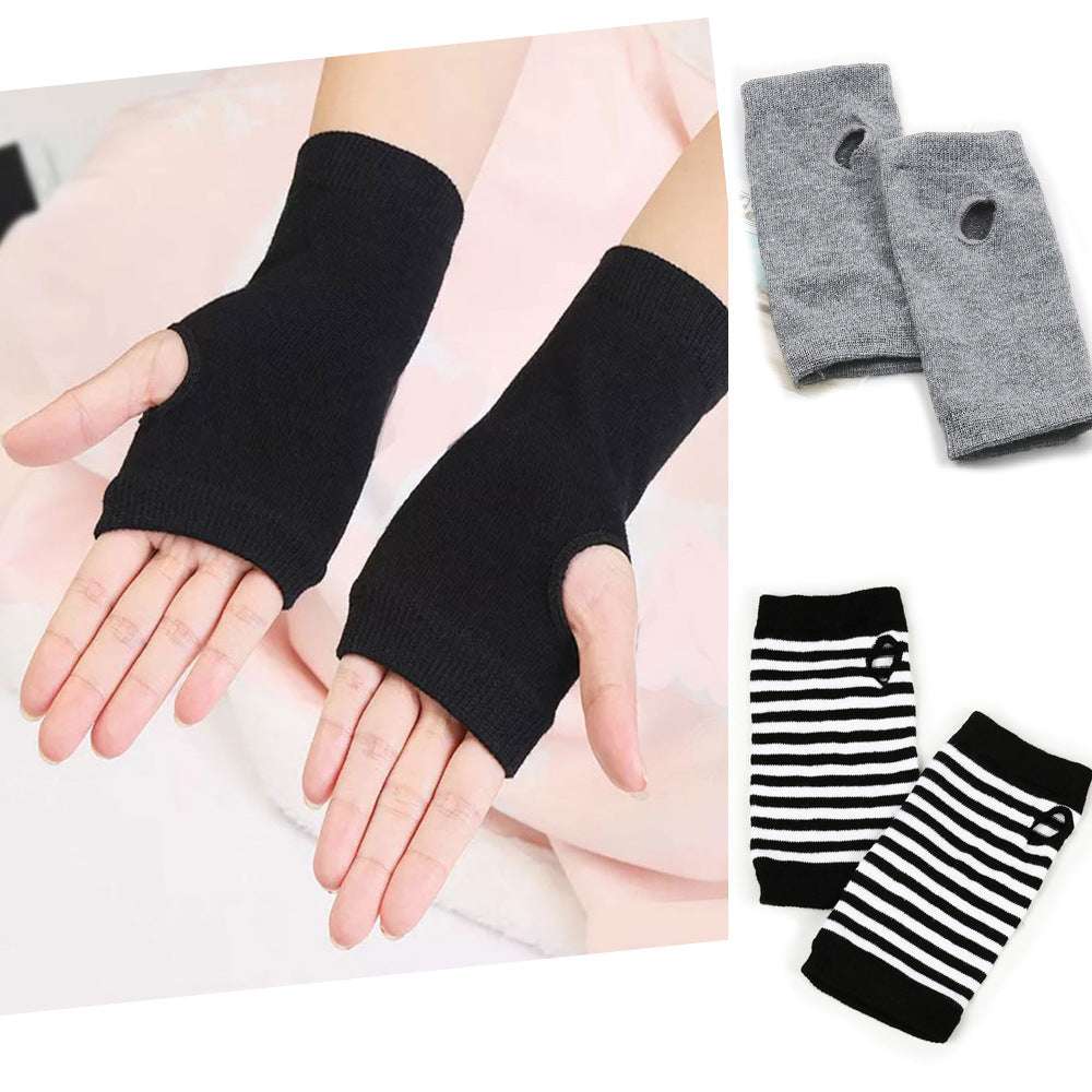 Men's And Women's Autumn And Winter Thin Spring And Summer Cotton Half Finger Sports Fingerless Gloves - globaltradeleader