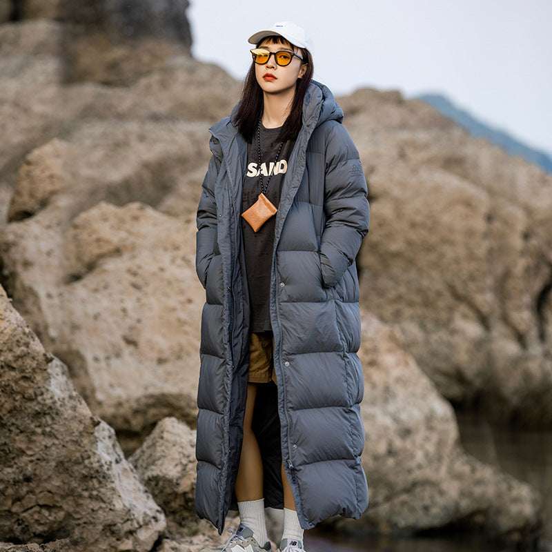 Thickened Extra Long Down Jacket Women's Over-the-knee Long Warm Jacket - globaltradeleader