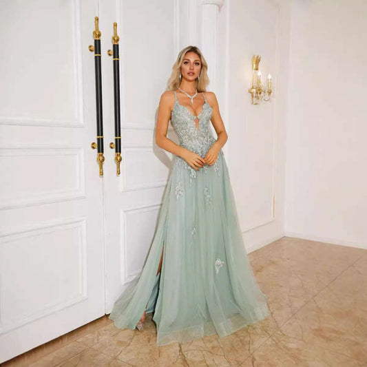 Women Evening Dresses Suspender Dance Dress Long - globaltradeleader