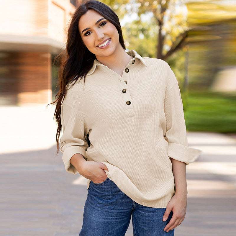 Pullover Round Neck Long Sleeves Top Women's European And American Loose Sweater - globaltradeleader