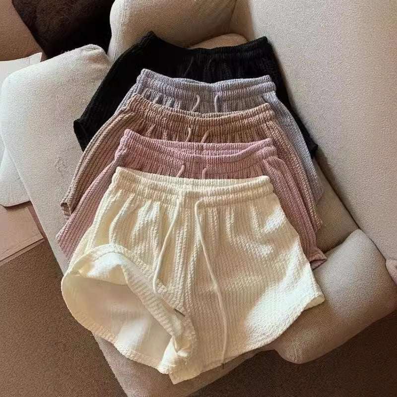 Women&#039;s Shorts Waffle New Summer High Waist Plus Size Shorts Internet Celebrity Fitness Sports Pants Loose Casual Pants