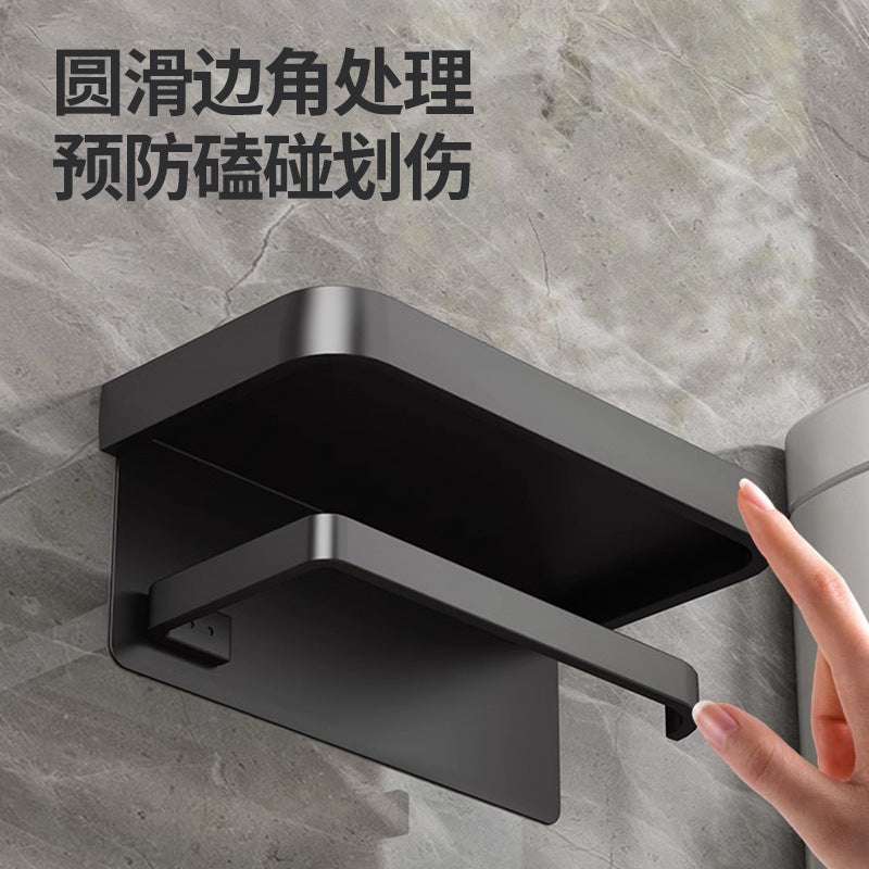 Toilet Punch-free Tissue Holder Bathroom Roll Paper Storage Rack Space Aluminum Tissue Box Toilet Paper Holder Toilet Paper Holder