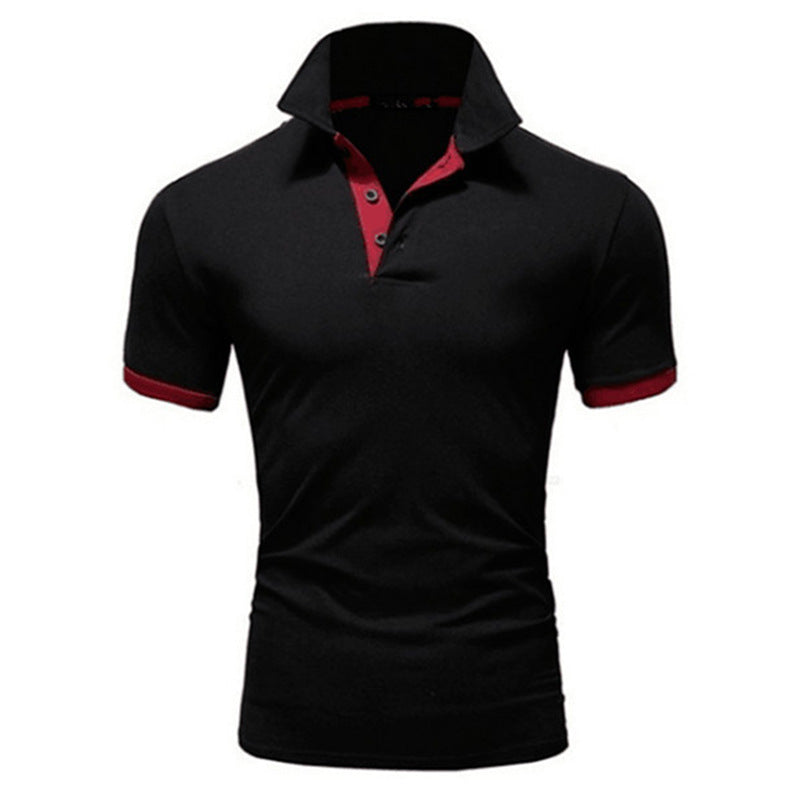 Men's Stand-up Collar Short-sleeved Polo Shirt Business Casual Summer Solid Color Polo Shirt Male Advertising Shirt
