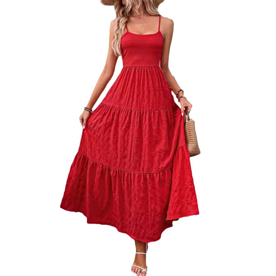 Spring And Summer Women's Vacation Sling Dress