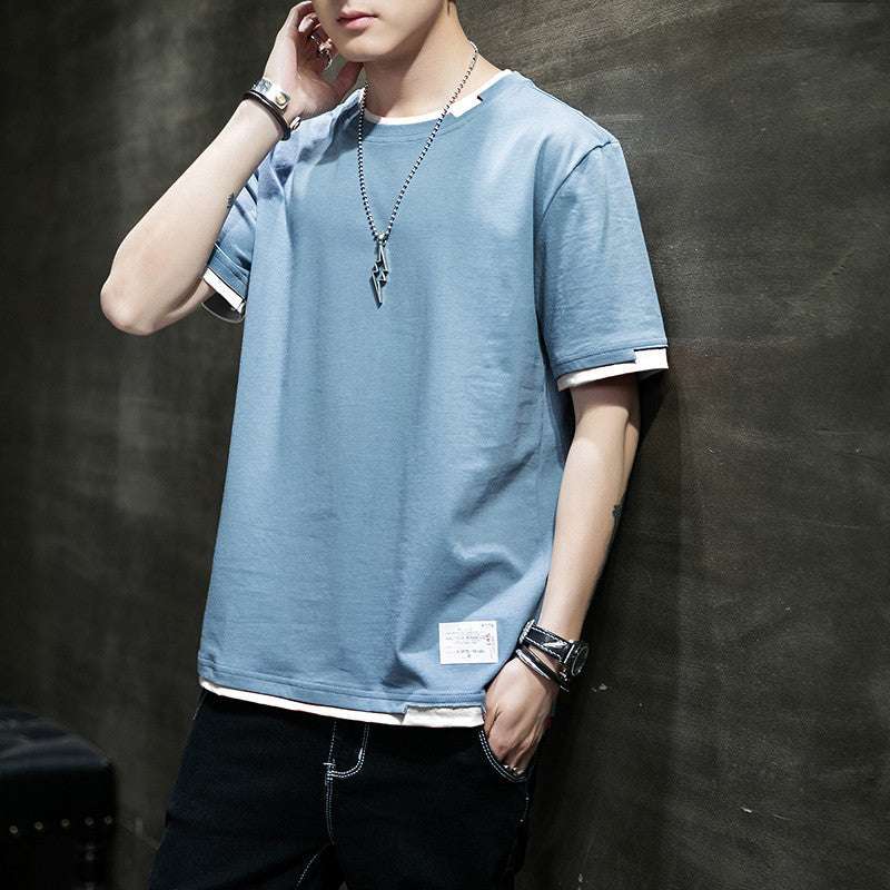 Summer Pure Cotton T-shirt Short-sleeved T-shirt Men's Top Clothes