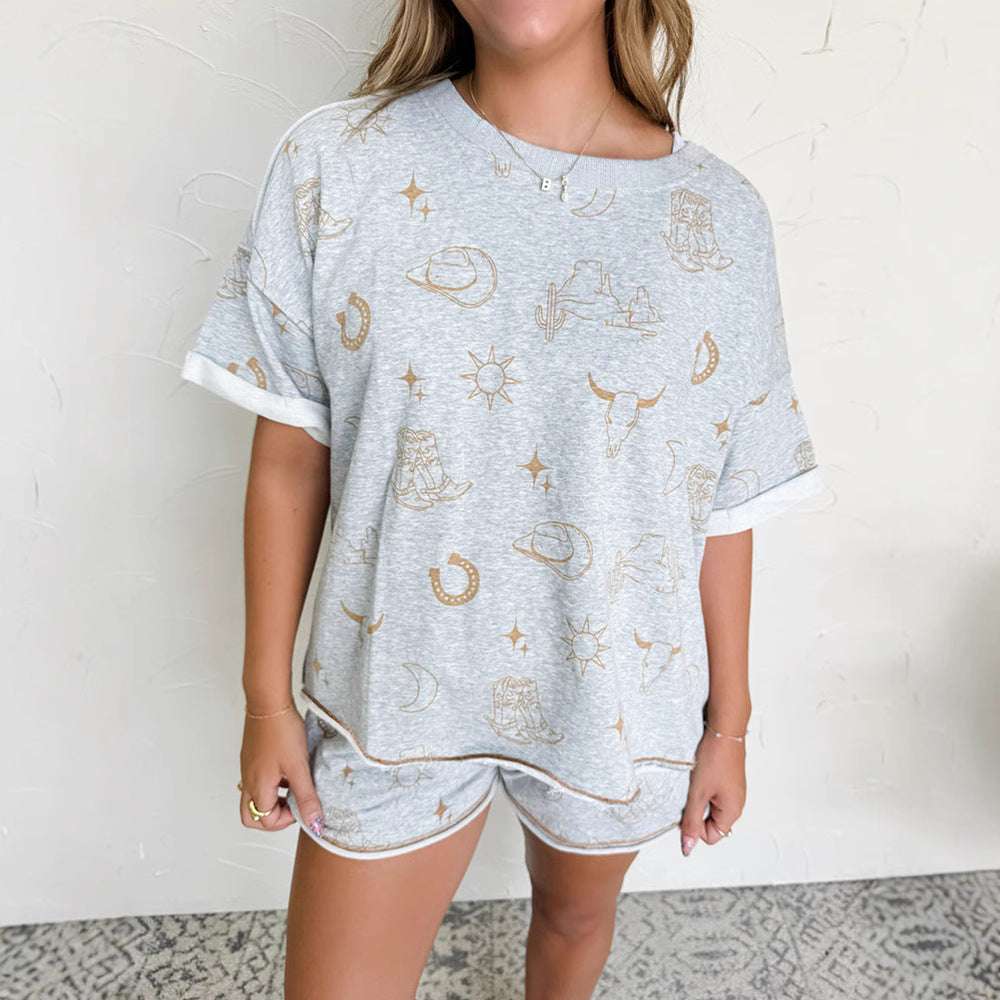 Cartoon Print Casual Suit Women - globaltradeleader