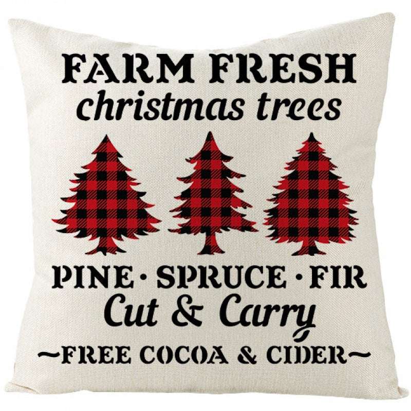 Christmas Fashion Simple Linen Printed Pillowcase