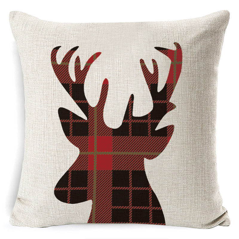 Christmas Linen Printing Decoration Pillowcase