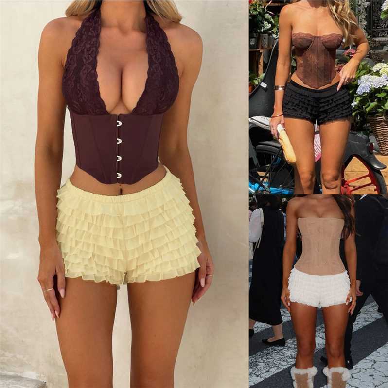 Sexy Hot Pants Women's Ruffled Wave Solid Color - globaltradeleader