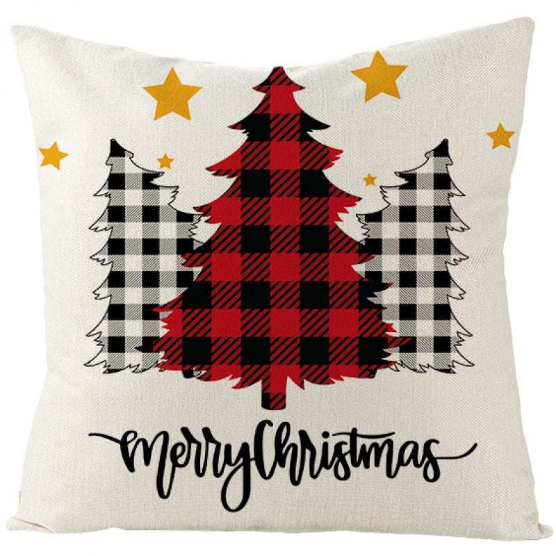 Christmas Fashion Simple Linen Printed Pillowcase