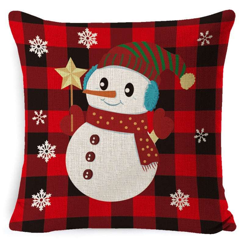 Christmas Linen Printing Decoration Pillowcase