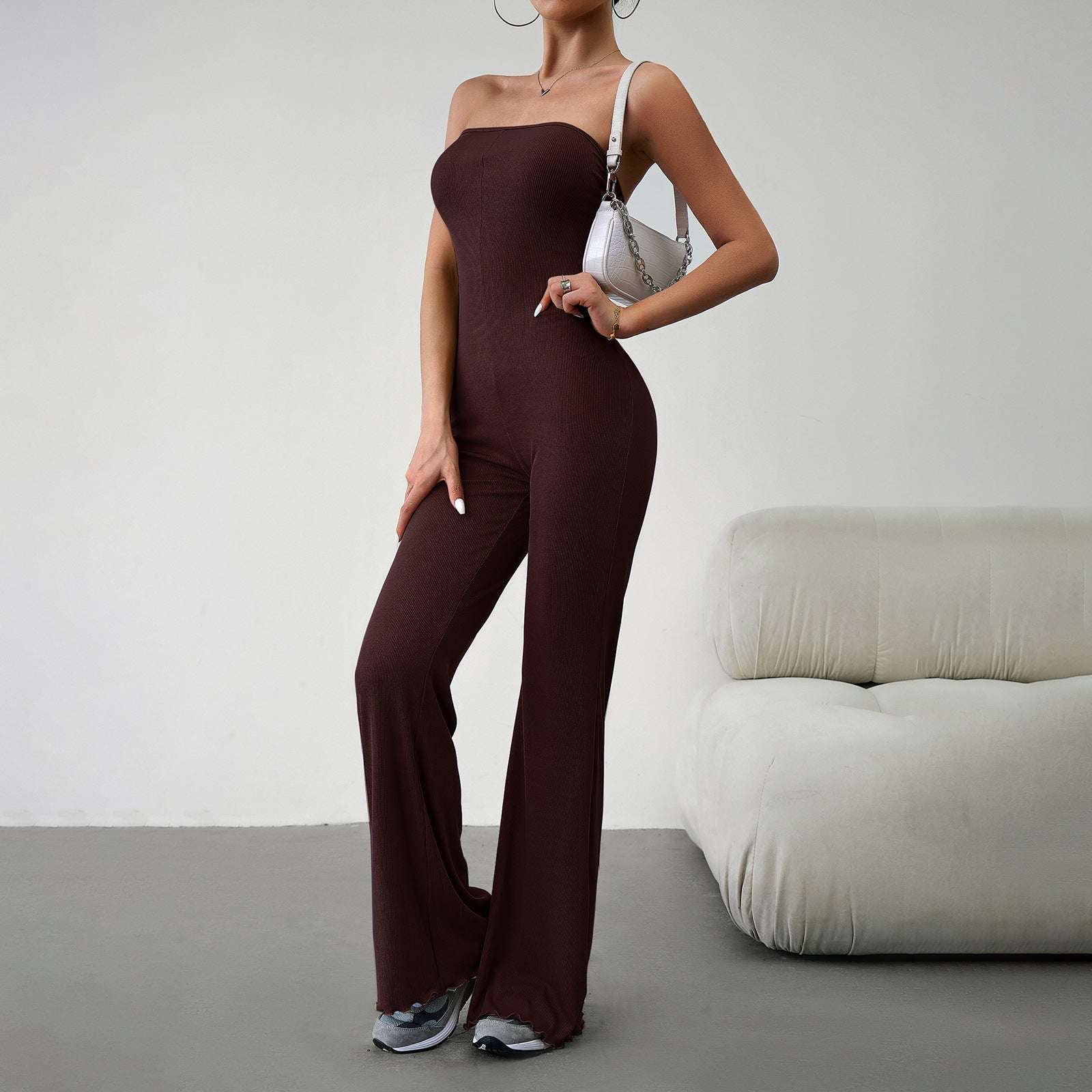 Diyun Designs European And American Women's Clothing Autumn And Winter Elegant Temperament Slim Sexy Tube Top Jumpsuit