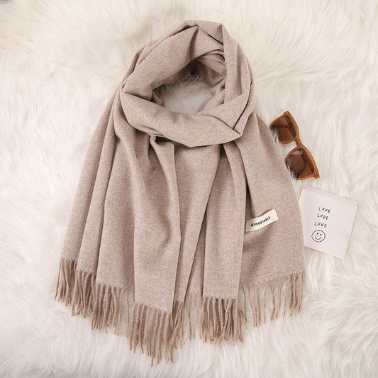 Women's Fashionable All-match Cashmere Tassel Double-sided Scarf